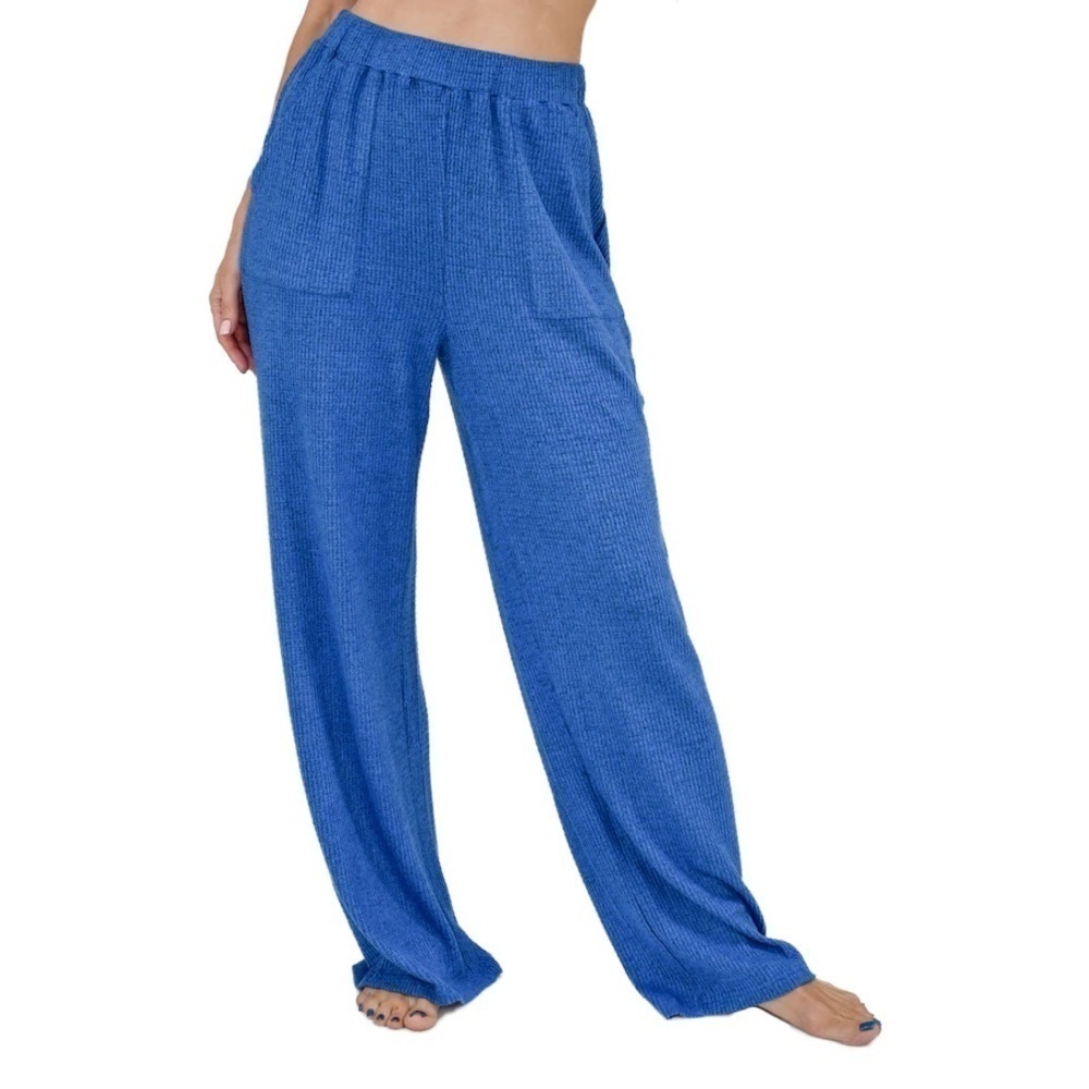 New Retreat by Rhonda Shear  Waffle Knit Lounge Pant -Blue size 3x